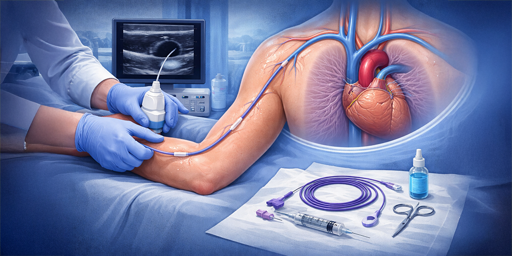 Peripherally inserted central catheter insertion procedure